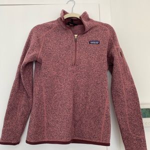 Small Patagonia pink quarter zip crew neck